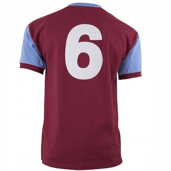 Damen West Ham United 1958 Retro Bobby Moore Erstes Trikot Nr. 6