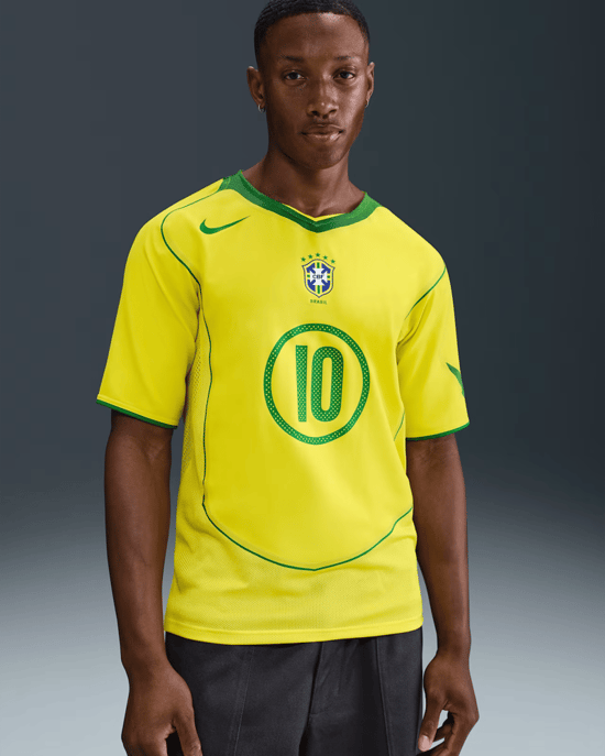 Damen Brasilien 2004 T90 Remake Trikot Ronaldinho Nr. 10
