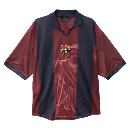 Herren FC Barcelona X TRAVIS SCOTT Retro 2000/01 Heim Skelett Trikot