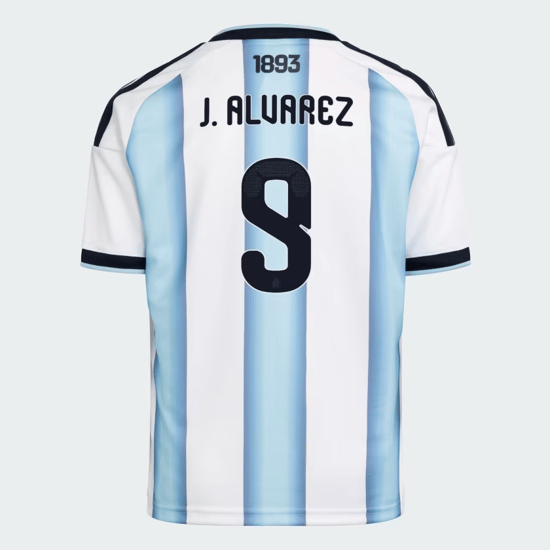 Kinder Argentinien 2026 Heim Authentisches WM-Trikot J. LVAREZ #9