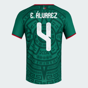 Herren Mexiko 2026 Heim Authentisches WM-Trikot E. ÁLVAREZ #4