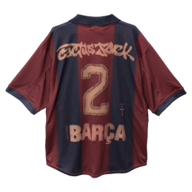 Herren FC Barcelona X TRAVIS SCOTT Retro 2000/01 Heim Skelett Trikot