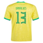 Dani Alves #13 Brasilien Heimtrikot Weltmeisterschaft 2022