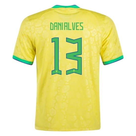 Dani Alves #13 Brasilien Heimtrikot Weltmeisterschaft 2022