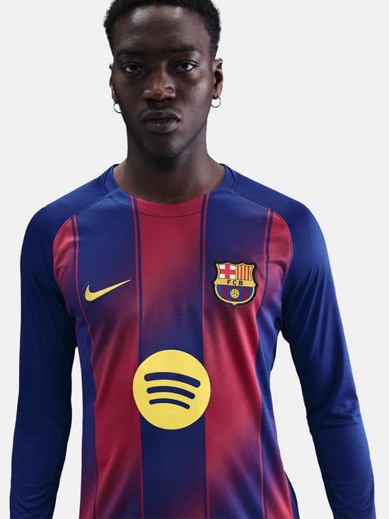 Herren FC Barcelona 2025/26 Herren Heim Langarm UCL-Trikot