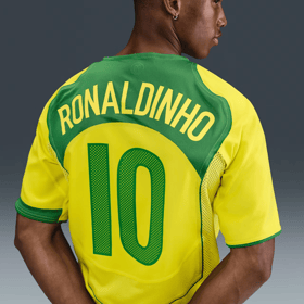 Damen Brasilien 2004 T90 Remake Trikot Ronaldinho Nr. 10