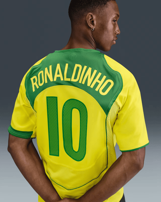 Damen Brasilien 2004 T90 Remake Trikot Ronaldinho Nr. 10