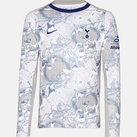 Kinder Tottenham Hotspur 2025/26 Heim Langarm Aufwärmtrikot