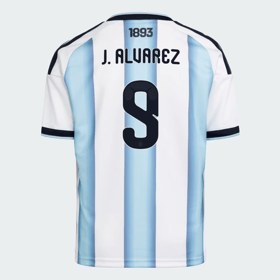 Herren Argentinien 2026 Heim Authentisches WM-Trikot J. LVAREZ #9